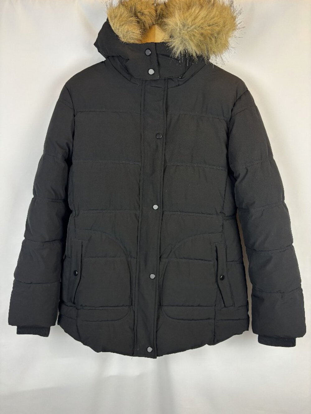 Medium Wulcea Graphene Heated Jacket Puffer Coat Faux Shearling Hood Long Sleeve